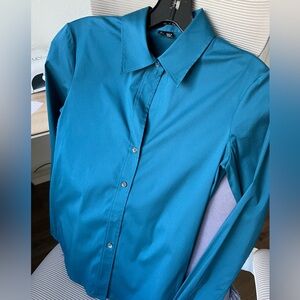 Theory Teal Button Down Shirt